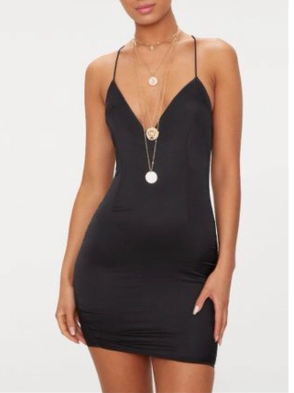 Pretty little thing satin little black dress